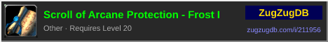Scroll of Arcane Protection - Frost I: forum signature banner