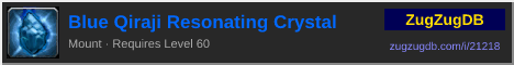 Blue Qiraji Resonating Crystal: forum signature banner