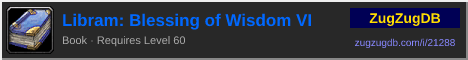 Libram: Blessing of Wisdom VI: forum signature banner