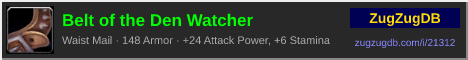 Belt of the Den Watcher: forum signature banner