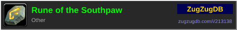 Rune of the Southpaw: forum signature banner