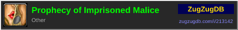 Prophecy of Imprisoned Malice: forum signature banner