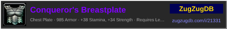Conqueror's Breastplate: forum signature banner