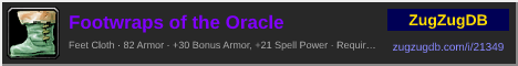 Footwraps of the Oracle: forum signature banner
