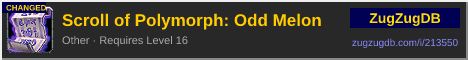 Scroll of Polymorph: Odd Melon: forum signature banner