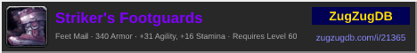 Striker's Footguards: forum signature banner
