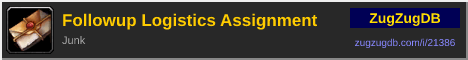 Followup Logistics Assignment: forum signature banner
