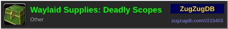 Waylaid Supplies: Deadly Scopes: forum signature banner