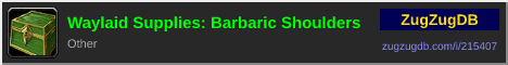 Waylaid Supplies: Barbaric Shoulders: forum signature banner