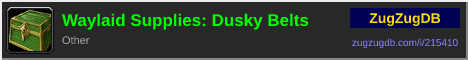 Waylaid Supplies: Dusky Belts: forum signature banner