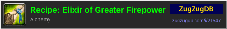 Recipe: Elixir of Greater Firepower: forum signature banner