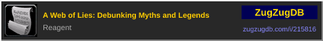 A Web of Lies: Debunking Myths and Legends: forum signature banner