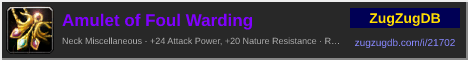 Amulet of Foul Warding: forum signature banner