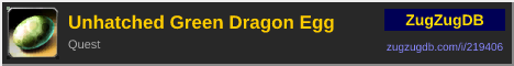 Unhatched Green Dragon Egg: forum signature banner