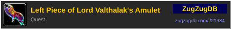 Left Piece of Lord Valthalak's Amulet: forum signature banner