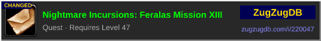 Nightmare Incursions: Feralas Mission XIII: forum signature banner