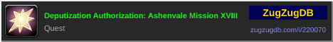 Deputization Authorization: Ashenvale Mission XVIII: forum signature banner