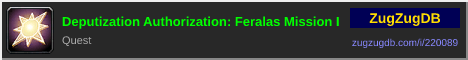 Deputization Authorization: Feralas Mission I: forum signature banner