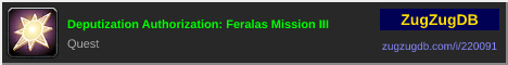 Deputization Authorization: Feralas Mission III: forum signature banner