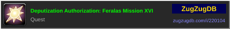 Deputization Authorization: Feralas Mission XVI: forum signature banner