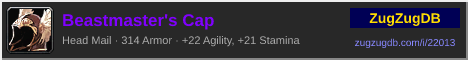 Beastmaster's Cap: forum signature banner