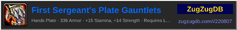 First Sergeant's Plate Gauntlets: forum signature banner