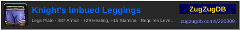 Knight's Imbued Leggings: forum signature banner