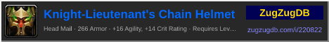 Knight-Lieutenant's Chain Helmet: forum signature banner