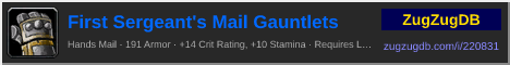 First Sergeant's Mail Gauntlets: forum signature banner