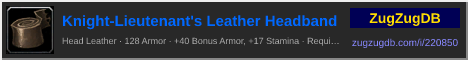 Knight-Lieutenant's Leather Headband: forum signature banner