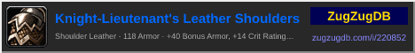 Knight-Lieutenant's Leather Shoulders: forum signature banner