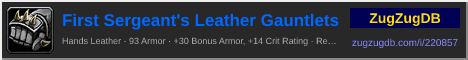 First Sergeant's Leather Gauntlets: forum signature banner
