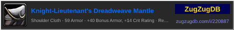 Knight-Lieutenant's Dreadweave Mantle: forum signature banner