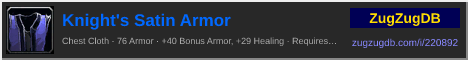 Knight's Satin Armor: forum signature banner