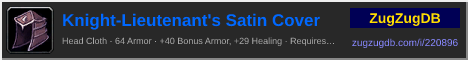 Knight-Lieutenant's Satin Cover: forum signature banner