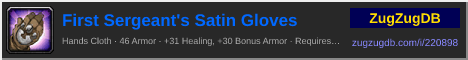 First Sergeant's Satin Gloves: forum signature banner