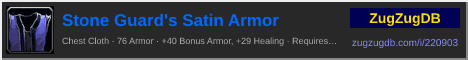 Stone Guard's Satin Armor: forum signature banner