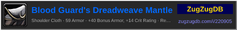 Blood Guard's Dreadweave Mantle: forum signature banner