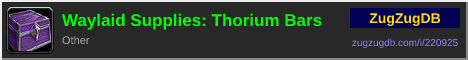 Waylaid Supplies: Thorium Bars: forum signature banner
