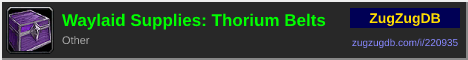 Waylaid Supplies: Thorium Belts: forum signature banner