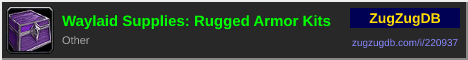 Waylaid Supplies: Rugged Armor Kits: forum signature banner