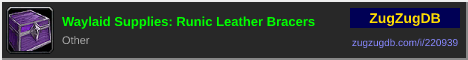 Waylaid Supplies: Runic Leather Bracers: forum signature banner