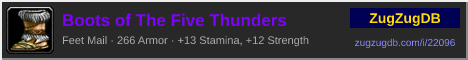 Boots of The Five Thunders: forum signature banner