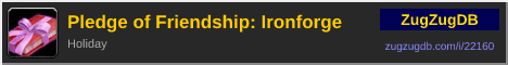 Pledge of Friendship: Ironforge: forum signature banner