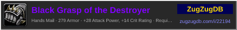 Black Grasp of the Destroyer: forum signature banner