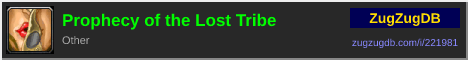 Prophecy of the Lost Tribe: forum signature banner