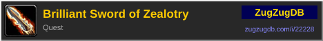 Brilliant Sword of Zealotry: forum signature banner