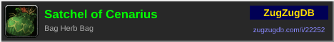 Satchel of Cenarius: forum signature banner