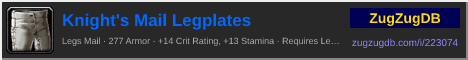 Knight's Mail Legplates: forum signature banner