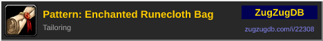 Pattern: Enchanted Runecloth Bag: forum signature banner